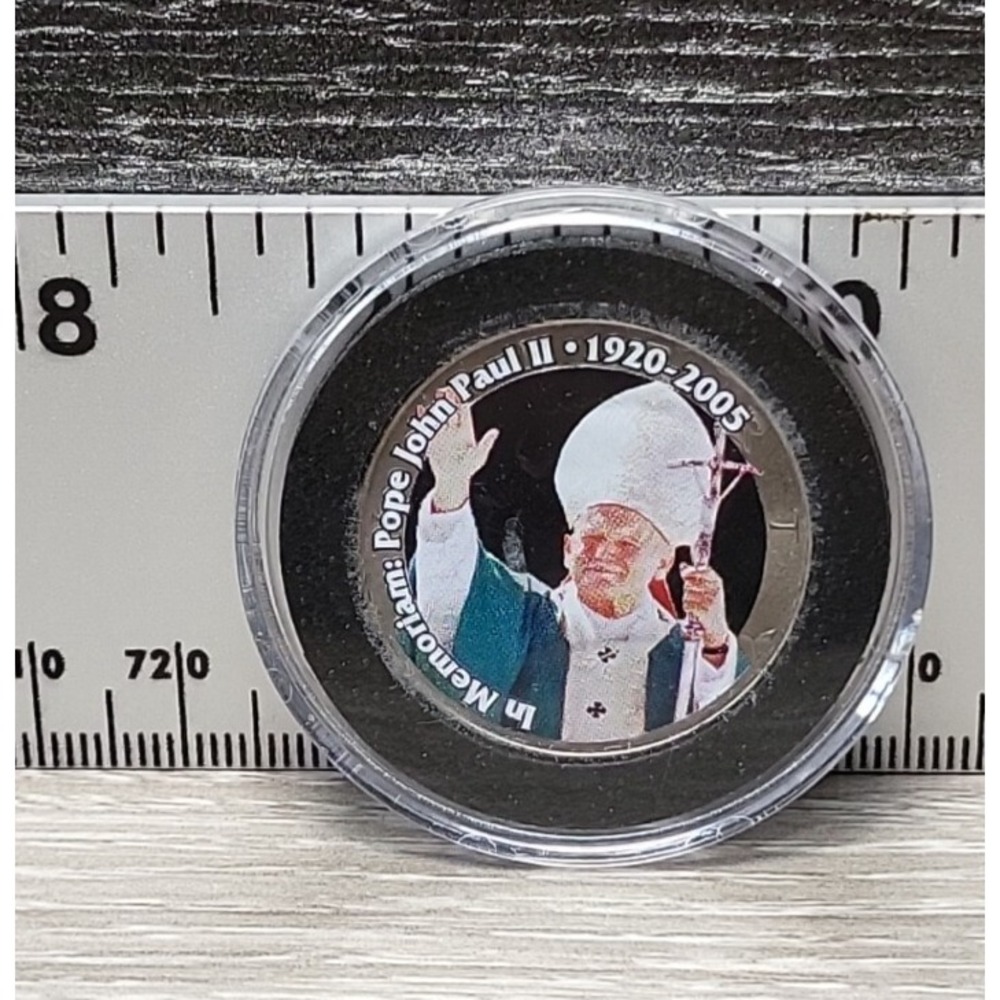 Morgan Mint Pope John Paul II Memoriam JFK Half Dollar Colorized Coin 2005